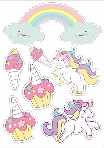 Unicorn Sticker Telefon Laptop Notebook Tablet Defter Matara Stiker Etiket ST1331