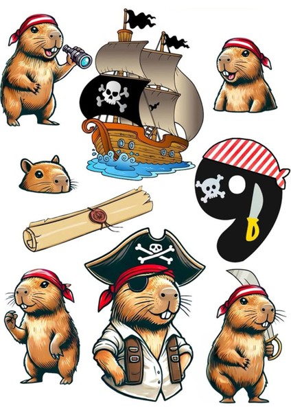 Kapibara Sticker Telefon Laptop Notebook Tablet Defter Matara Stiker Etiket ST1705