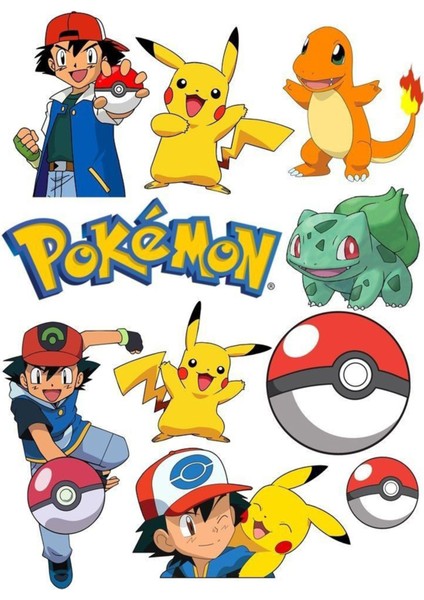 Pokemon Sticker Telefon Laptop Notebook Tablet Defter Matara Stiker Etiket ST949