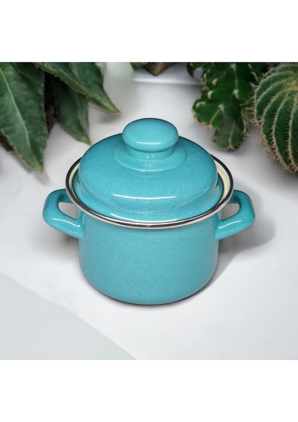 Mini Emaye Tencere, Sos ve Yumurta Haşlama, 12CM, 900ML, Turkuaz