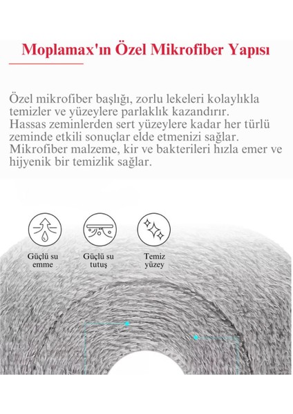 Gri Temiz ve Kirli Su Ayıran Mop Yedek Bezi 2'li Set fiyatları