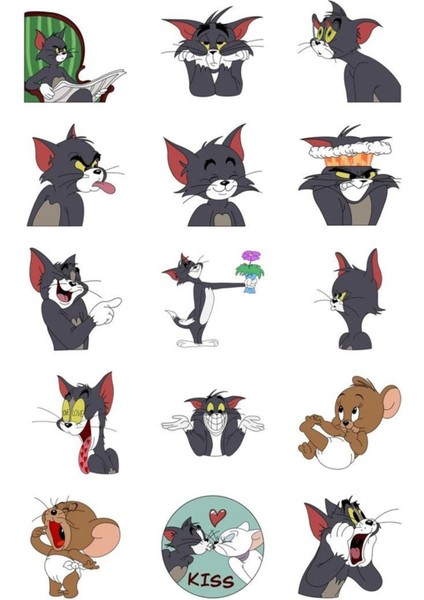 Tom And Jerry Sticker Telefon Laptop Notebook Tablet Defter Matara Stiker Etiket ST1104
