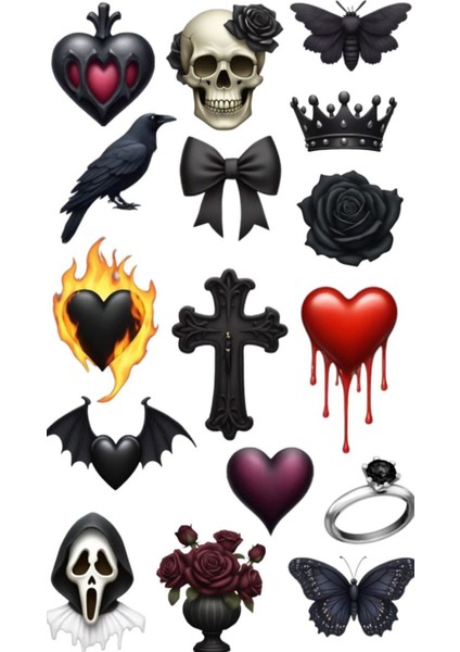 Gotik Sticker Telefon Laptop Notebook Tablet Defter Matara Stiker Etiket ST1557