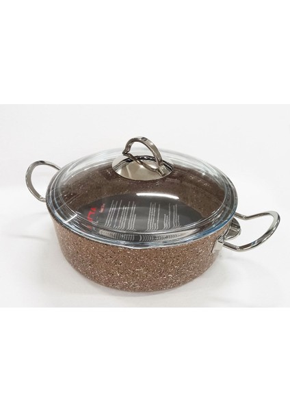 26CM Silver Granit Basık Tencere, 4l, Dayanıklı ve Şık Mutfak Ürünü