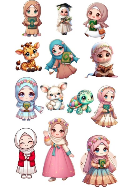 Tesettür Sticker Telefon Laptop Notebook Tablet Defter Matara Stiker Etiket ST1128
