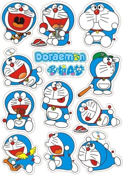 Doraemon Sticker Telefon Laptop Notebook Tablet Defter Matara Stiker Etiket ST844