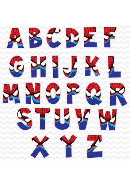Spiderman Harfler Sticker Telefon Laptop Notebook Tablet Defter Matara Stiker Etiket ST925