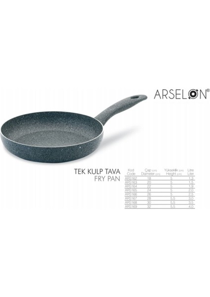 32 cm Granit Tava, Tek Kulplu, Dayanıklı ve Kullanışlı Mutfak Gereci
