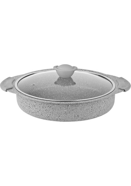 2'li Bio Granit Karnıyarık Tencere Seti 28X6,5 Cm, 3,5 L, Gri
