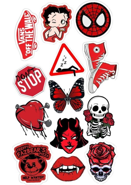 Popüler Kırmızı Sticker Telefon Laptop Notebook Tablet Defter Matara Stiker Etiket ST1723