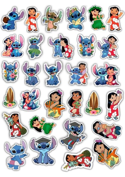 Lilo ve Stitch Sticker Telefon Laptop Notebook Tablet Defter Matara Stiker Etiket ST858