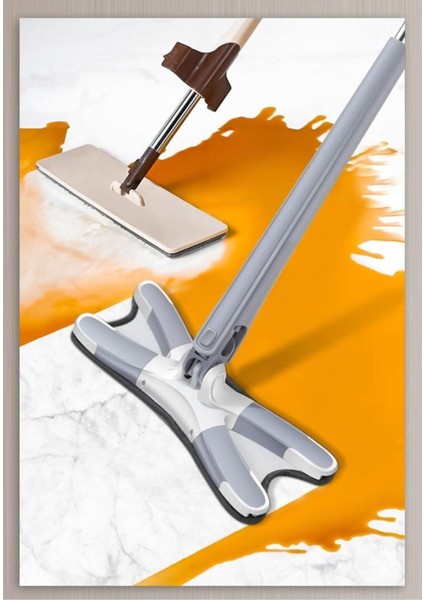 360 Derece Dönebilen Kendinden Sıkmalı x Mop, 2 Bezli, Pratik ve Temiz Kullanım