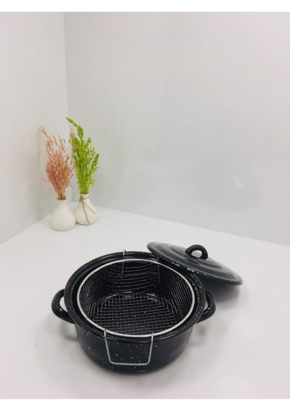Siyah Emaye Kızartma Tenceresi, Şık ve Dayanıklı Fritöz fiyatları