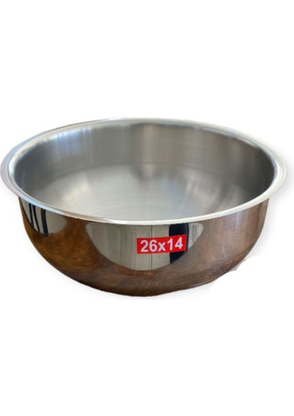 26X14 Gümüş Renkli Şık Mutfak Tenceresi, Dayanıklı ve Kullanışlı Tasarım