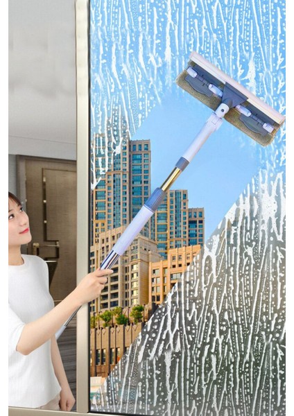 Çift Taraflı Cam Temizleme Aparatı, Yedek Bezli, Pratik ve Etkili Temizlik Sağlar