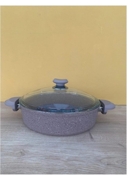 28 cm Granit Cam Kapaklı Karnıyarık Tencere, Dayanıklı ve Şık Mutfak Ürünü modelleri