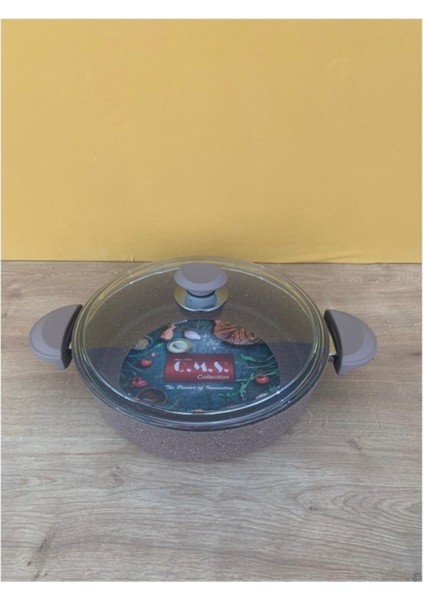 28 cm Granit Cam Kapaklı Karnıyarık Tencere, Dayanıklı ve Şık Mutfak Ürünü fırsatları