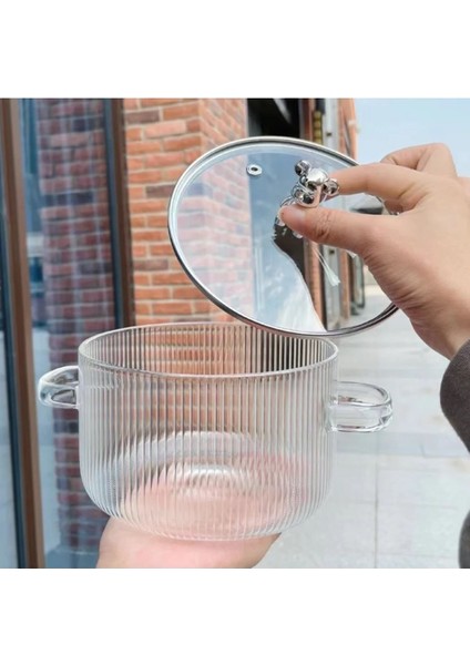 Turuncu 1,5l Isıya Dayanıklı Borosilikat Cam Tencere Mutfak Pişirme modelleri