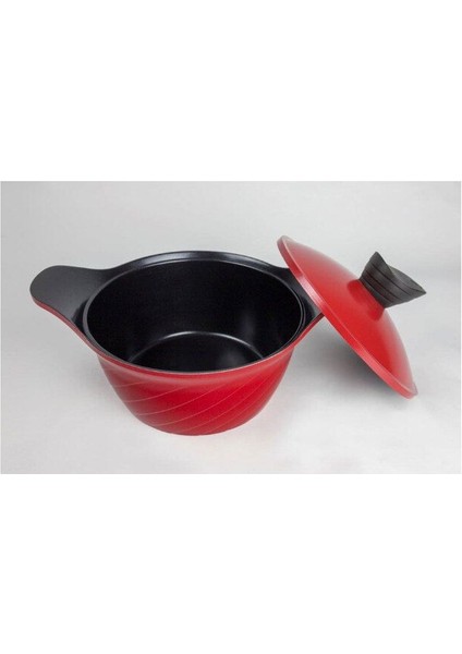 24CM Alüminyum Derin Tencere Kırmızı, Dayanıklı ve Şık Mutfak Gereci