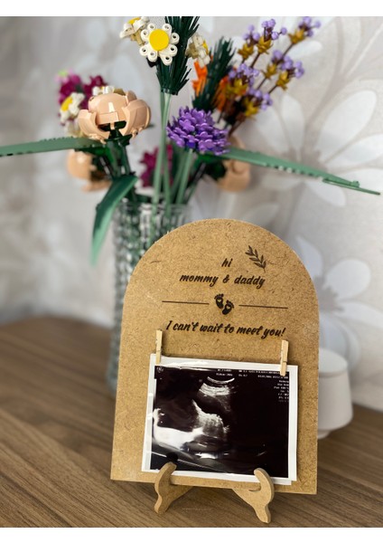 Bebek Ultrason Çerçevesi Anne Bebek Hatıra Anı Ultrason Fotoğrafı Ahşap Sergileme Çerçevesi Stantlı fiyatları
