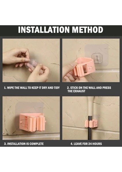 Renkli 4'lü Duvara Monte Paspas Tutucu, Pratik ve Şık Temizlik Aksesuarı fiyatları