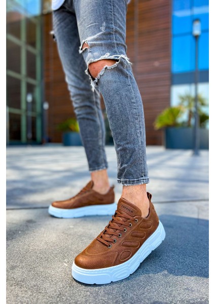 J105 Cronus Ortopedik Taban Günlük Cilt Erkek Sneaker Spor Ayakkabı Cbt Taba