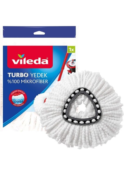 Beyaz Vileda Turbo Yedek Parça, Temizlik Için Uyumlu ve Güçlü Performans