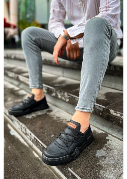 J067 Warrem Ortopedik Taban Günlük Cilt Erkek Sneaker Spor Ayakkabı Cst Siyah fırsatları