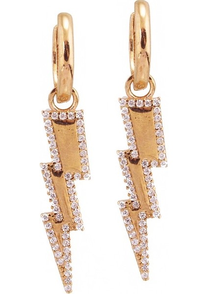 Şimşek Gümüş Küpe MS2545, 925 Ayar Gümüş