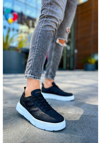 J105 Cronus Ortopedik Taban Günlük Cilt Erkek Sneaker Spor Ayakkabı Cbt Siyah modelleri