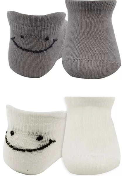 2'li Sneakers Smile Penye Çorap BS20106 Gri Ekru fiyatları