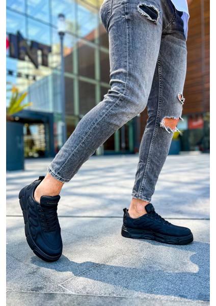 J105 Cronus Ortopedik Taban Günlük Cilt Erkek Sneaker Spor Ayakkabı Cst Siyah fırsatları