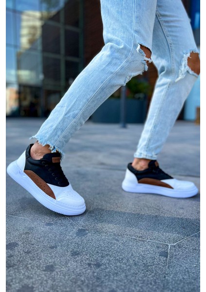 J115 Literide Ortopedik Taban Günlük Cilt Erkek Sneaker Spor Ayakkabı Cbt Beyaz/taba/siyah fırsatları