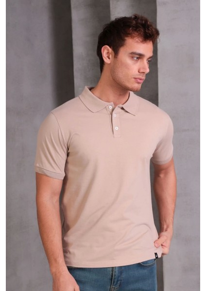 Erkek Slim Fit Pamuklu Yumuşak Doku Nefes Alan Kumaş Yakalı Tişört fiyatları