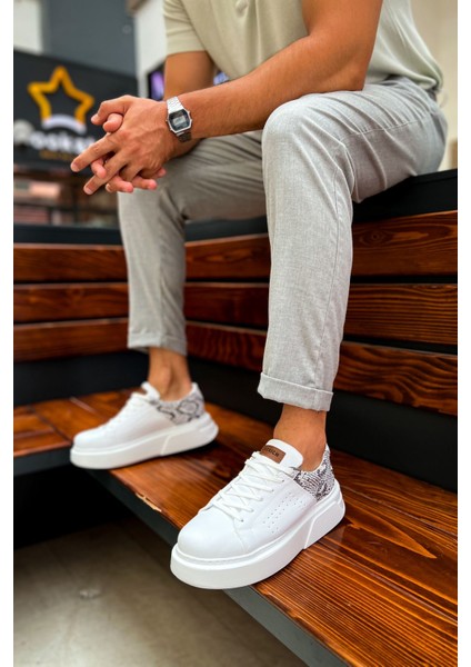 J145 Sauerbergg Ortopedik Taban Günlük Cilt Erkek Sneaker Spor Ayakkabı Cbt Beyaz
