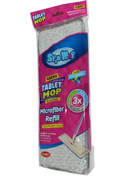 3'lü Spin Mop Tablet Bez Seti, Temizlik Için Ideal, Pratik ve Dayanıklı