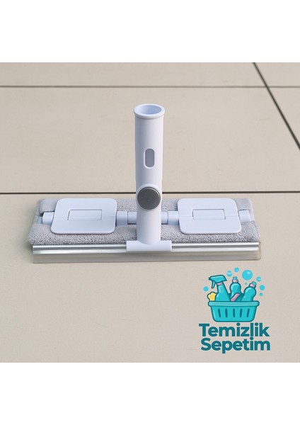 Çift Taraflı Cam Mopu, Mandallı, Yedek Bezli, Beyaz-Gri Renkli fırsatları