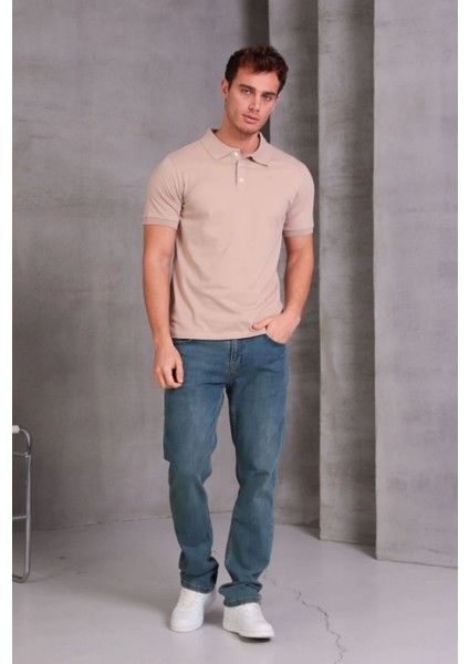 Erkek Slim Fit Pamuklu Yumuşak Doku Nefes Alan Kumaş Yakalı Tişört fırsatları