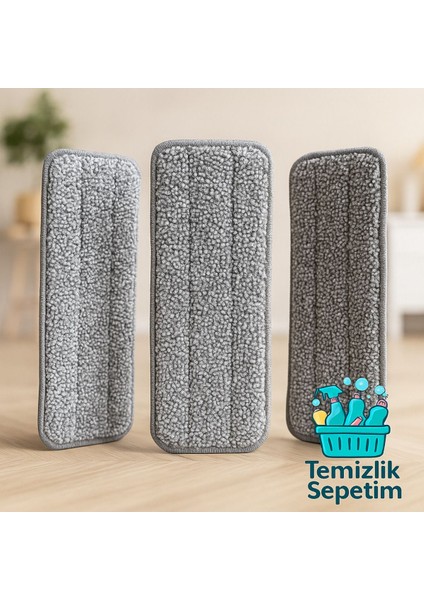 Mikrofiber Yedek Bez 3'lü, Sprey Mop Uyumlu, Temizlik Kolaylığı