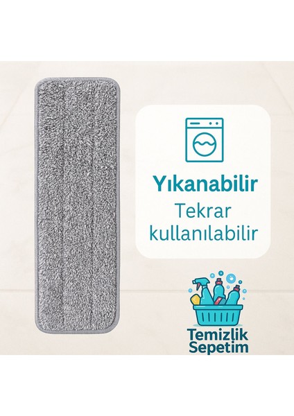Mikrofiber Yedek Bez 3'lü, Sprey Mop Uyumlu, Temizlik Kolaylığı fırsatları