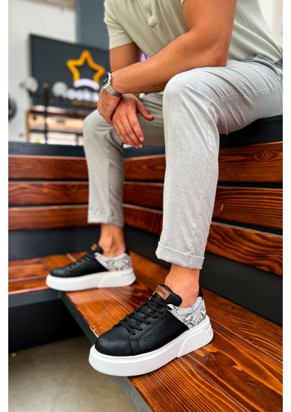 J145 Sauerbergg Ortopedik Taban Günlük Cilt Erkek Sneaker Spor Ayakkabı Cbt Siyah