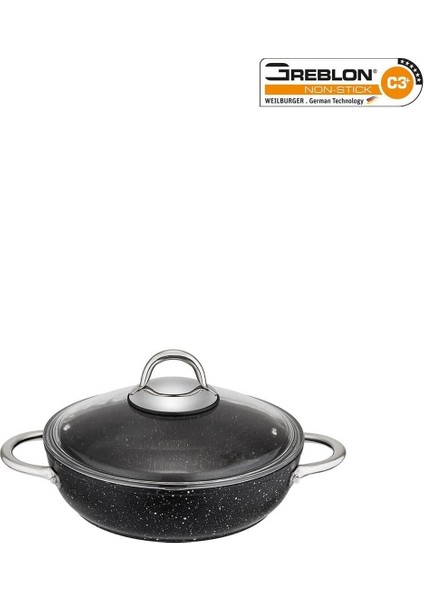 26 cm Siyah Basık Tencere, Dayanıklı ve Şık Mutfak Gereci