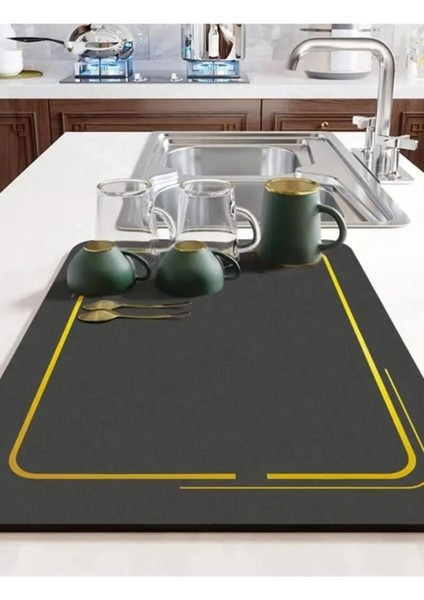 Siyah Süper Emici Tezgah Üstü Bulaşık Kurutma Matı fiyatları