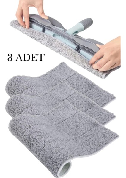 3'lü Mandallı Mop Yedek Bezi Mikrofiber Uyumlu Temizlik Bezi