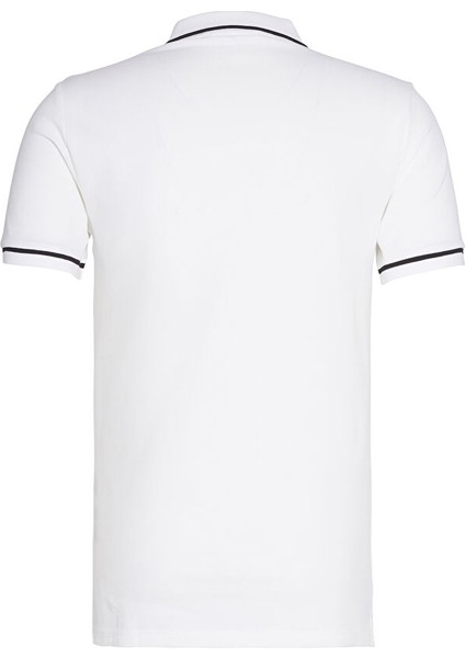 Polo Dar Düz Erkek Beyaz Polo T-Shirt J30J315603-YAF Tıppıng Slım Polo indirimleri