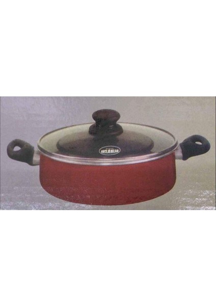 32 cm Granit Karnıyarık Tencere, Cam Kapaklı, Çok Renkli, Dayanıklı ve Şık Tasarım