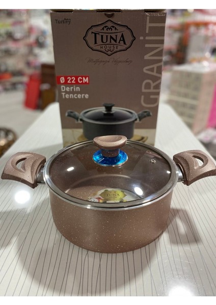 Pembe 22 cm Granit Derin Tencere, Dayanıklı ve Şık Mutfak Gereci fiyatları