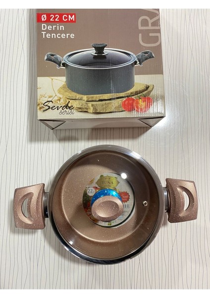 Pembe 22 cm Granit Derin Tencere, Dayanıklı ve Şık Mutfak Gereci modelleri