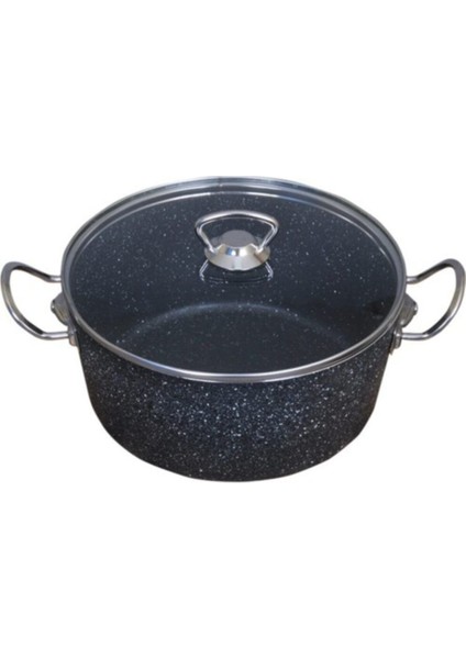 Gri Granit Derin Tava 24 Cm, Dayanıklı ve Şık Mutfak Gereci