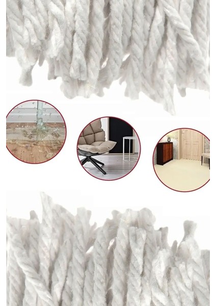 2 Adet Ipli Püskül Yedek Mop Başlığı, Sap Hariç, Temizlik Için Kullanışlı